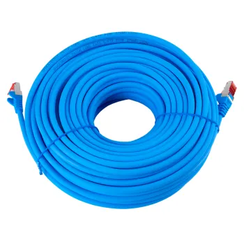 Kabel RJ45 CAT 6 S/FTP AWG27 LSZH niebieski 15m