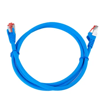 Kabel RJ45 CAT 6 S/FTP AWG27 LSZH niebieski 1m