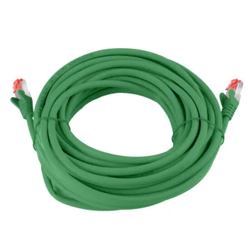 Kabel RJ45 CAT 6 S/FTP AWG27 LSZH zielony 10m
