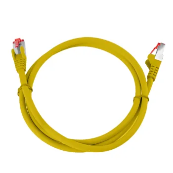 Kabel RJ45 CAT 6 S/FTP AWG27 LSZH żółty 1m