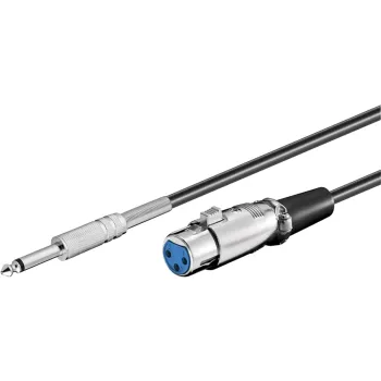 Kabel mikrofonowy XLR - Jack 6,3mm Goobay 6m niebi