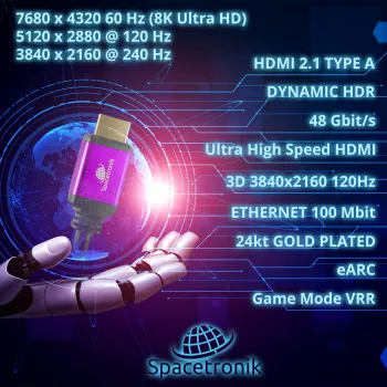 Kabel UHS HDMI 2.1 8K Spacetronik SH-SPR075 7,5m