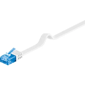 Kabel LAN Patchcord CAT 6A UTP PŁASKI biały 0,5m