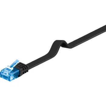 Kabel LAN Patchcord CAT 6A UTP PŁASKI czarny 10m