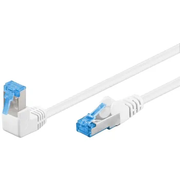 Kabel LAN Patchcord CAT 6A S/FTP 1x90 biały 1m