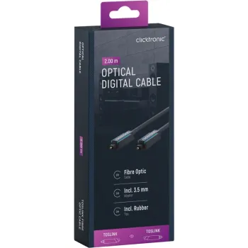 CLICKTRONIC Kabel optyczny Toslink + ad. Jack 2m