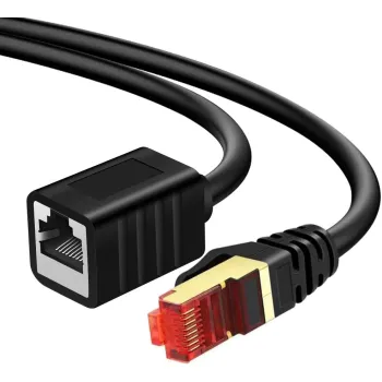 Kabel LAN przedłużacz CAT7 czarny 0,5m