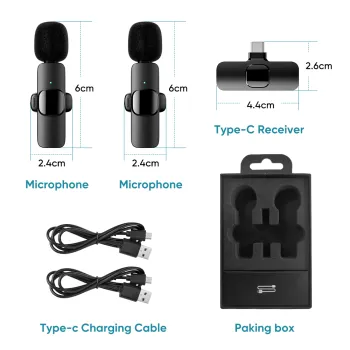 2x Bezprzewodowy mikrofon Android smartfon USB-C