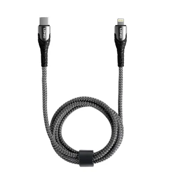 Kabel USB-C - Lightning LDNIO 1m szary 30W LC111