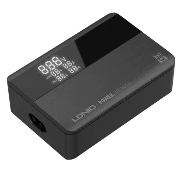 Ładowarka USB 100W PD3 QC4+ wyświetlacz 4-portowa