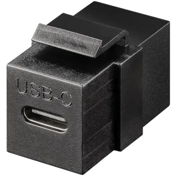 Złącze Keystone przedłużenie kabla USB-C czarne
