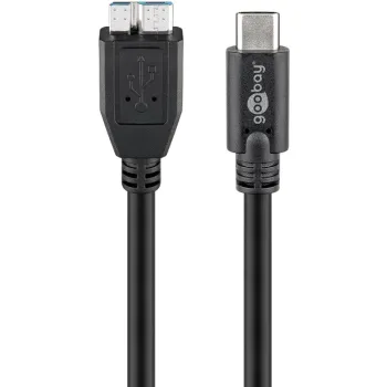 Kabel USB-C - USB 3.0 micro-B do dysk. Goobay 0,6m