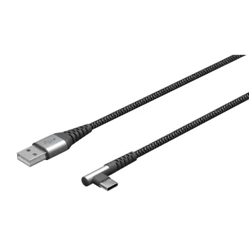 Kabel USB-C - USB-A 2.0 Goobay KĄTOWY TEXTIL 1m