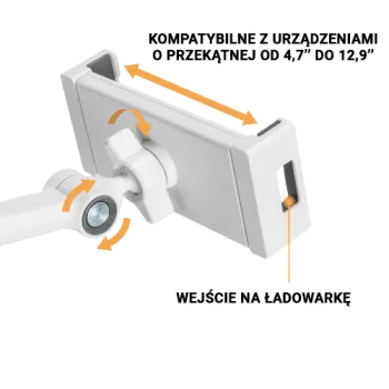 Podstawka biurkowa na tablet SPP-122W biała