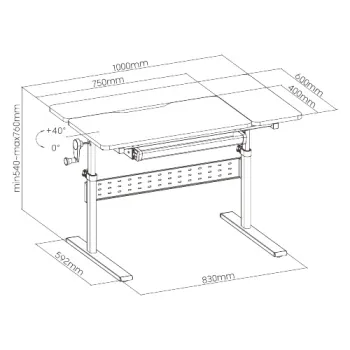 Biurko dziecięce regulowane XD SPE-X102WL 100x60cm