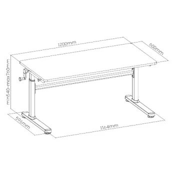 Biurko regulowane Spacetronik XD SPE-X103WW 120x60