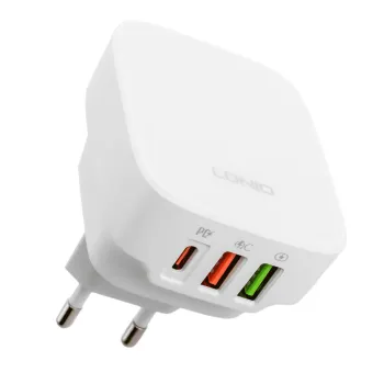 Ładowarka 32W 3 porty USB PD QC Ldnio Q334 white