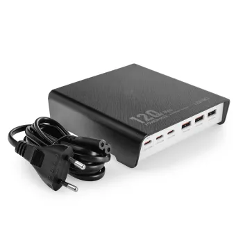 Ładowarka 120W 6 portów USB A i C Ldnio Q605 black