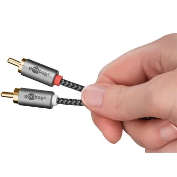 Kabel audio Jack - 2x RCA Goobay Plus TEXTIL 1m