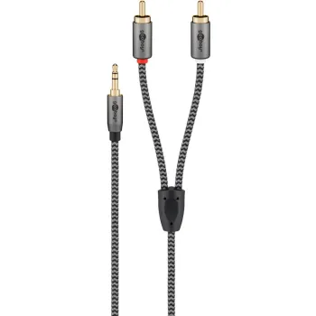 Kabel audio Jack - 2x RCA Goobay Plus TEXTIL 2m