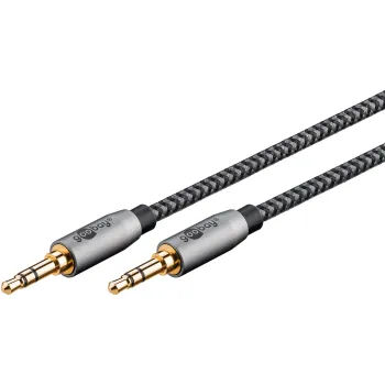 Kabel audio Jack 3.5mm x2 Goobay Plus TEXTIL 1m