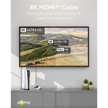 Kabel HDMI 2.1 8K 60Hz Goobay Plus TEXTIL 3m