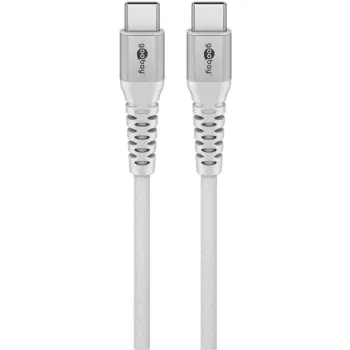 Kabel USB-C 2.0 Goobay SuperSoft TEXTIL biały 0.5m