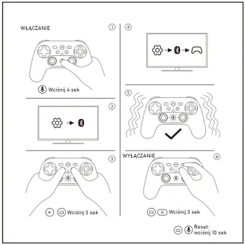 Gamepad kontroler bezprzewodowy BT Homatics czarny