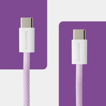 Kabel USB-C PD100/240W Spacetronik 1m fioletowy