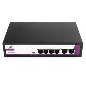 SWITCH 6-portowy 100Mbps POE 65W SP-SF1006P