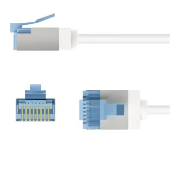 Kabel LAN Patchcord CAT 6A EXTRA FLEX biały 0.15m