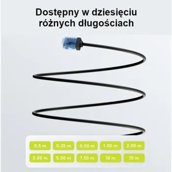 Kabel LAN Patchcord CAT 6A EXTRA FLEX biały 0.25m