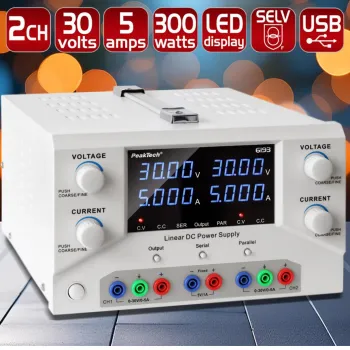 Zasilacz laboratoryjny 2x30V 5A PeakTech 6193 USB