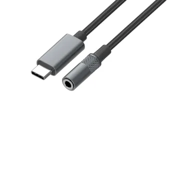 Adapter przejście USB-C na Jack 3,5mm z DAC szary