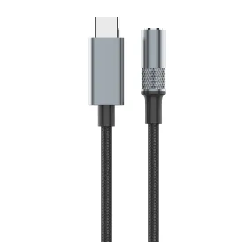 Adapter przejście USB-C na Jack 3,5mm z DAC szary