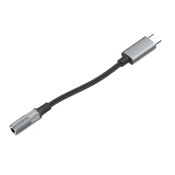 Adapter przejście USB-C na Jack 3,5mm z DAC szary