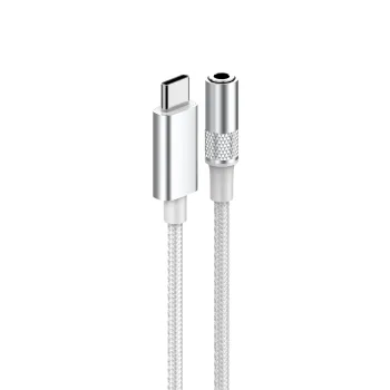 Adapter przejście USB-C na Jack 3,5mm z DAC biały