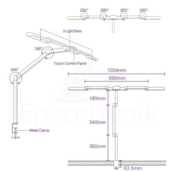 Lampa biurkowa kreślarska LED bezcieniowa Glow D2