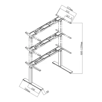 Elektryczny stelaż biurkowy Spacetronik SPE-253W