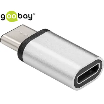 Adapter USB-C na microUSB 2.0 Goobay SREBRNY