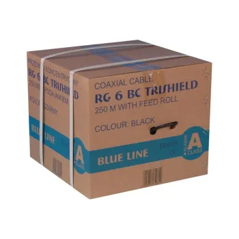Kabel RG6U BC Trischield (Karton 250mb) Czarny PE