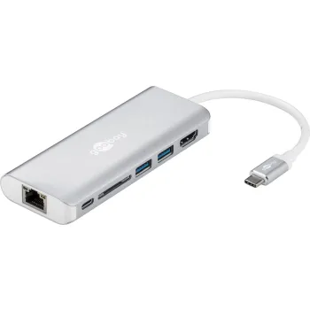 Adapter USB-C HDMI, 2xUSB3.0, RJ45 SD USB-C Goobay