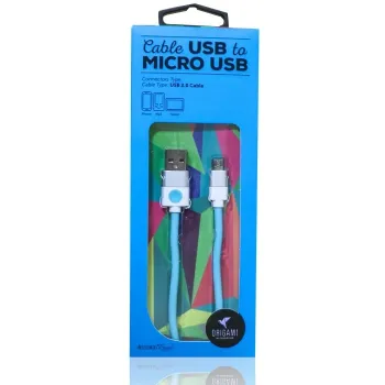 Kabel USB - microUSB 2.0 ORIGAMI 2m Niebieski