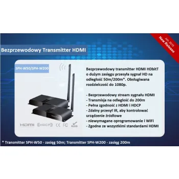 Bezprzew. transmiter HDMI Spacetronik SPH-W200 4K