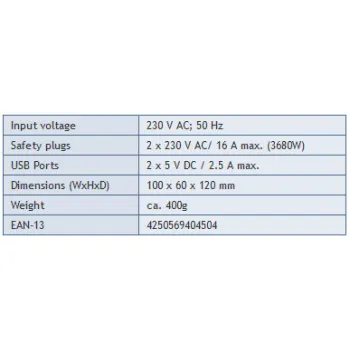 Listwa zasilająca z podstawką USB Peaktech 3125