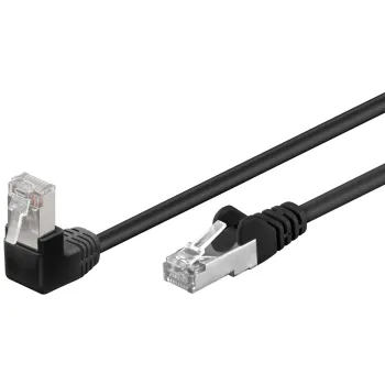 Kabel LAN Patchcord CAT 5E F/UTP 1x90 CZARNY 0,5m