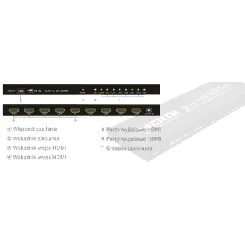 Rozgałęźnik HDMI 1x8 SPH-RS108_2 4K HDR