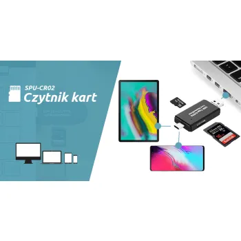 Czytnik kart SPU-CR02 USB-C, USB, Micro USB 3w1