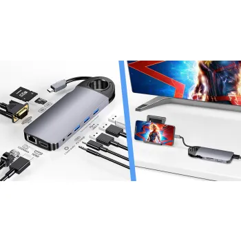 Multiport SPU-M01 USB-C HDMI VGA RJ45 USB 3.0 SD