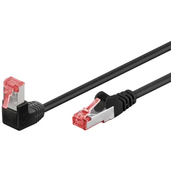 Kabel LAN Patchcord CAT 6 S/FTP 1x90 CZARNY 0,5m